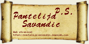 Pantelija Savandić vizit kartica